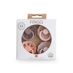 FRIGG 4-Pack Pacifiers - Round Silicone - Sunset Bliss - Size 1